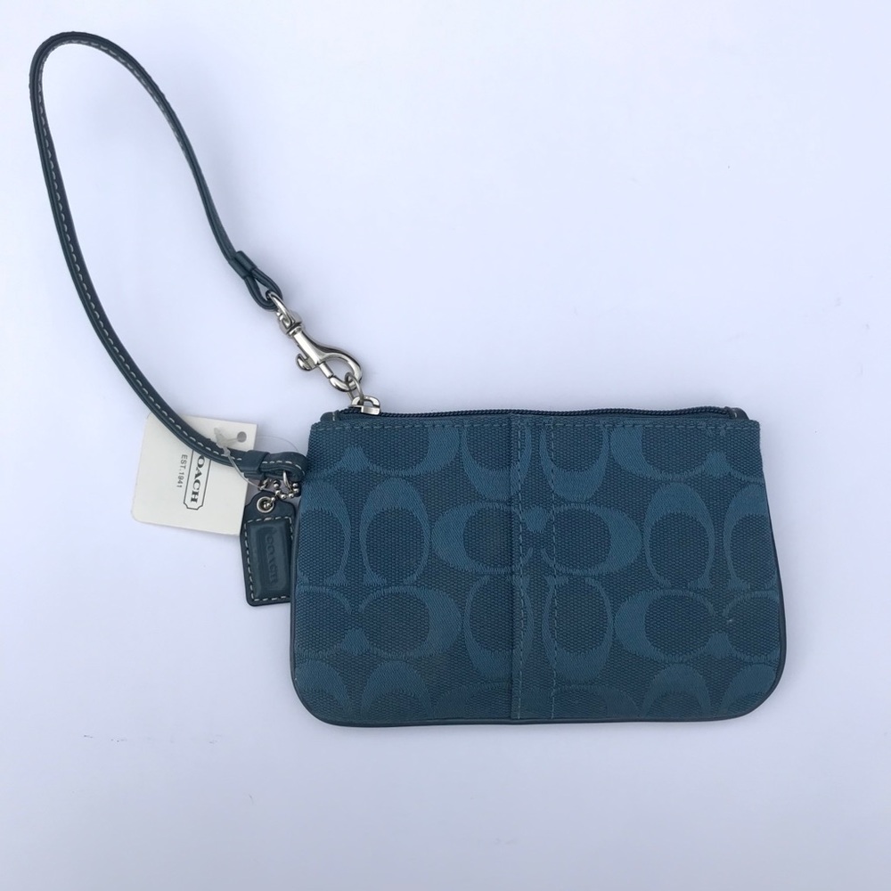 Ocean Blue Coach Wristlet